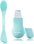 Blackhead Remover Tool,Black Head Remover for Face Nose-2 in 1 Pore Cleaning Brush Face Scrubber Skin Care Scraper Mask Applicator Spatula for Men Women Deep Cleansing (Blue)