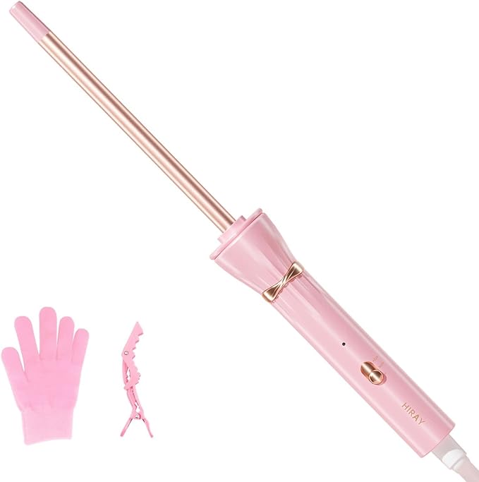 Hahahope 3/8 Inch Skinny Curling Iron & Wand, 9mm Mini Barrel for Short & Long Hair, Dual Voltage with 2 Heat Settings, Fast Heat Ceramic Curler