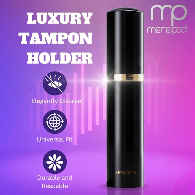 Luxury Tampon Holder For Purse,Cigarette Case,Pad and Bag Storage,Feminine Care,Discreet Travel Essentials Organizer Accessory Ideal for Women, Ladies, and Girls (Midnight Shine)