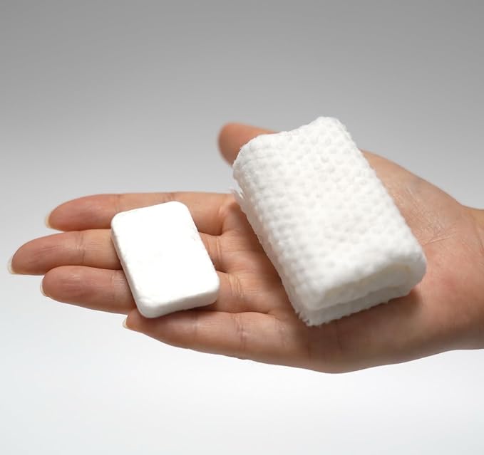 40 Pcs Compressed Disposable Face Towel Tablets, HOMIOVE Big Compress Compact Towel Tablets Expandable Disposable Washcloths, Reusable Magic Towels Expands in Water Wash Cloths Wipes for Beauty