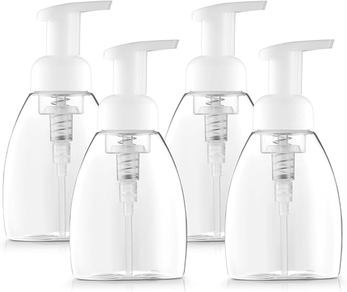 Bar5F 4-Pack Foaming Soap Dispenser Pump Bottle for Dr. Bronner's Castile Liquid Soap 8.5-Ounce