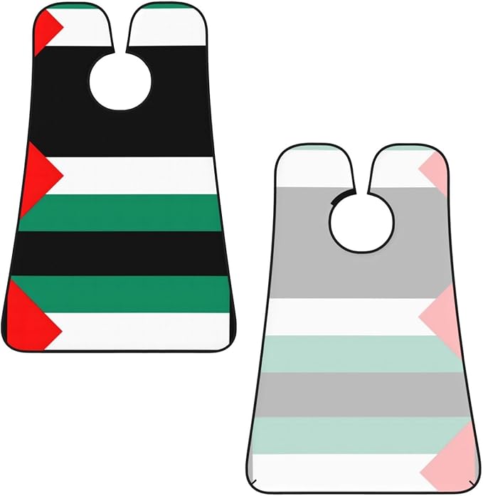 Palestine Flag Print Beard Bib Apron For Men, Beard Hair Catcher For Men Shaving Trimming,Beard Cape Cloth