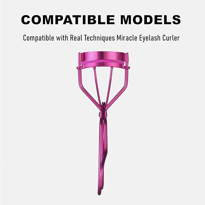 36Pack Pink Compatible with Real Techniques Eyelash Curler Refills, Silicone Rubber Eye lash Curlers Refill Compatible with Real Techniques Miracle Eyelash Curler.