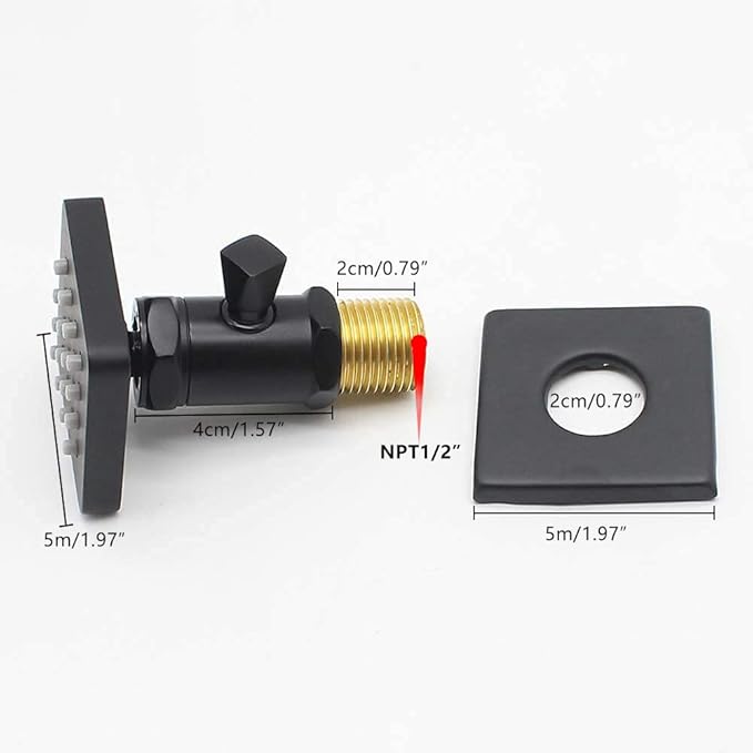 Shower Body Spray Solid Brass Massage Jets Wall Mount, Matte Black Showerhead Can Swivel, Flow Can Be Controlled (4pcs, Matte Black)