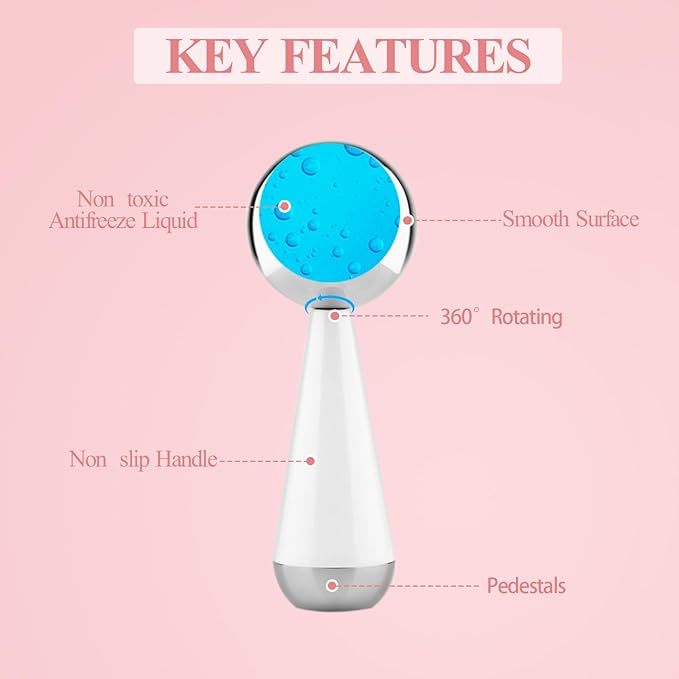 Running man Cryo Sticks for Face - Facial Skin Care Tools for Women Face Eyes, Ice Globes - Cooling Massage Tools, 360 Rotating Unbreakable Stainless Steel Cooling Face Globes