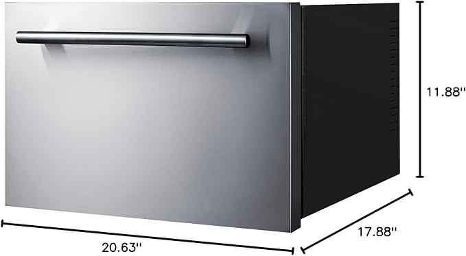 Summit 18” Drawer Cooler, Drawer Wine Cellar, Beverage Center, 0.8 cu.ft. Capacity, Stainless Steel, Panel Ready Capable*- COOL1D (*Panels not included)