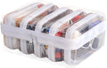 6 pcs Zipper Pouches, Hard Shell Toiletry Bag, Stackable Travel Organizer, Cosmetic Bags, Transparent Diaper Bag, Storage Cases (Tall M + 5S)