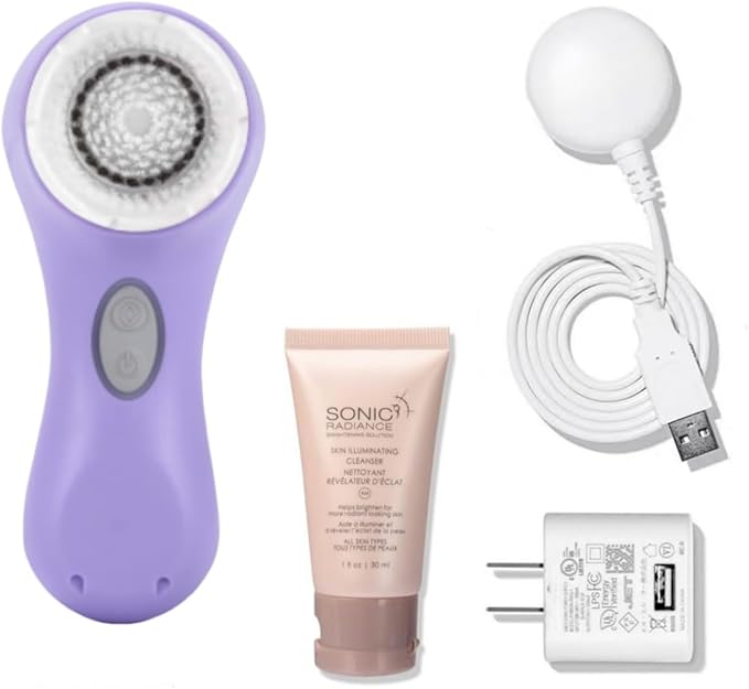 Clarisonic Mia 2 Facial Cleansing System, 2 Speed Settings, Sensitive Brush Head (Lavender)