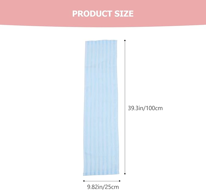 HEALLILY 2pcs Exfoliating Back Scrubber Straps Double-Sided Bath Towels for Body Skin Cleansing and Dead Skin Removal, Long Handle Shower Towels for Household Bath Use, Blue and Pink