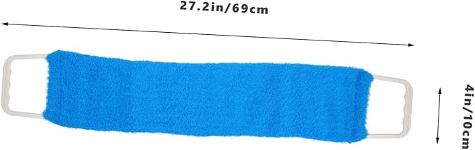 Double-Sided Bath Scrubber Strap for Men and Women Exfoliating Back Scrub Towel with Massage Texture 27.16In Long Body Scrub Belt for Shower and Spa