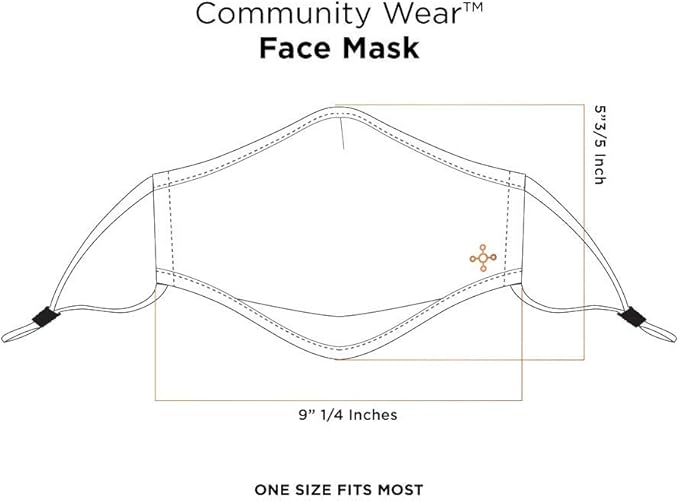 Tommie Copper Community Wear Face Masks I Double Lined, Copper Infused, Ear Straps & Nose Wire, Face Covering (Pack of 2)