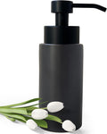 9.5 Oz Foaming Soap Dispenser for Bathroom,Kitchen Foam Soap Dispenser,Refillable Modern Foam Pump Bottle,Black Ceramic Foaming Hand Pump Dispenser (Black)
