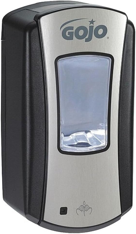 GOJO LTX-12 Touch Free Foam Soap Dispenser, Chrome/Black, 1200 ml Soap Refills, Touchless, Auto, 1919-04 (one Pack)