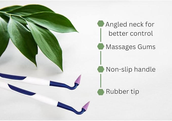 Gingival Stimulator - Flexible Rubber Tip Stimulator Massager Dental Tools, with Travel Zipper Pouch- 3 Pack Total