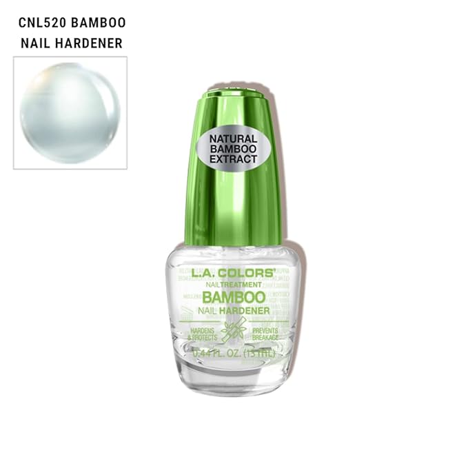 L.A. Colors 1 Salon Fabulous Nail Treatments - Bamboo Nail Hardener Polish Lacquer + Free Zipper Bag