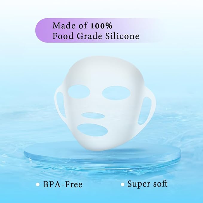 Ice Face Mask and 2 Packs Silicone Face Mask Cover, Frozen Cold Face Pack Compress Reusable Skin Care for Women Puffiness Swelling Relief Beauty Spa Essentials Ice Mask
