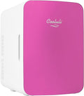 Cooluli 10L Mini Fridge for Bedroom, Car, Office Desk & Dorm - Portable Thermoelectric Cooler & Warmer for Food, Drinks, Skincare - Compact Refrigerator with Glass Front, Pink
