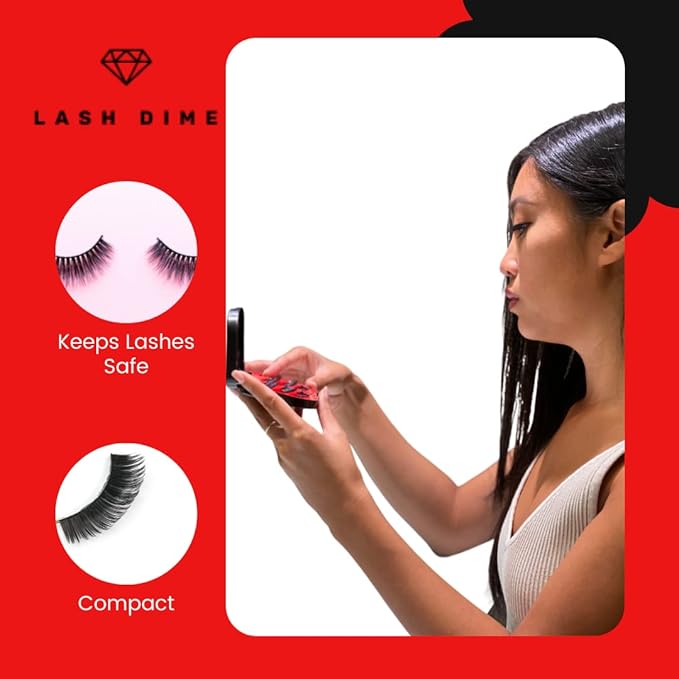 3 Tier Eyelash Case - Holder, Easy to Open Lash Storage Case, Lash Case Perfect for Travel, Eyelash Holder Organizer, False Eyelash Case, Mirror Included
