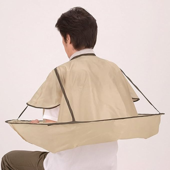 FRCOLOR Hair Cutting Cape for Adults with Hair Cut Catcher Lightweight Haircut Clothes 32X35X90 Inch Foldable Umbrella Style Salon Cape for Home and Professional Use