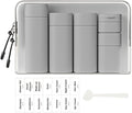5 Pack Brief and Fashion Travel Bottles TSA Approved, BPA Free Travel Size Travel Containers Refillable Squeeze Bottles for Cosmetic Shampoo Cream Conditioner Lotion Soap… (Nordic grey)