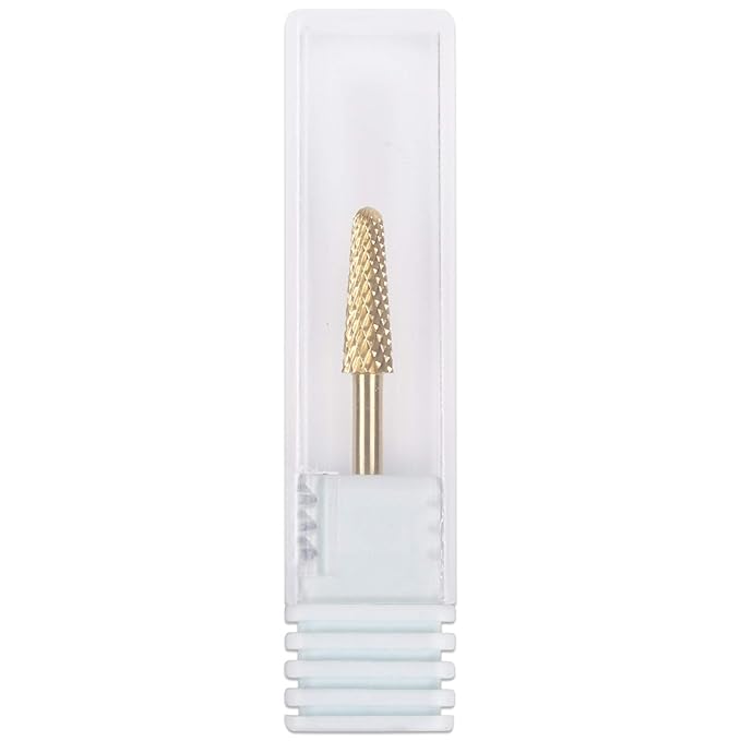 USA PANA Professional 3/32" Shank Size - Cone Shape Carbide Bit - Nail Drill Bit for Manicure Pedicure Tools Dremel Machine - Gold, Silver (Coarse, Gold)