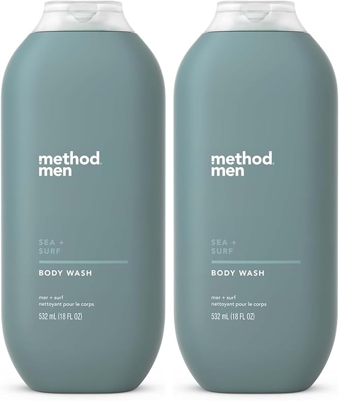 Method Men Body Wash, Sea + Surf, Paraben and Phthalate Free, 18 fl oz (Pack of 2)