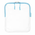 BORSALI TSA Approved Toiletry Bag - Clear Quart Size for 3-1-1 Carry On Travel - Makeup Organizer Cosmetic Pouch with Zipper - Travel Accessories - Light Blue