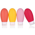 Leak Proof Silicone Travel Bottles,4 Pack 3.4oz Liquid Squeezable Refillable Portable Accessories/Cosmetic Containers,BPA Free,Travel Size Bottles for Toiletries Shampoo Conditioner Lotion