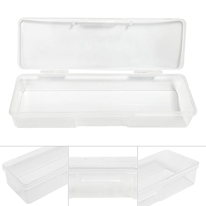 Plastic Nail Storage Manicure Tool Box, 4PCS Storage Personal Box Nail Implement Storage Box Organizer Case Box for Nail Art Pedicure Supply (Clear-4pcs, Small)