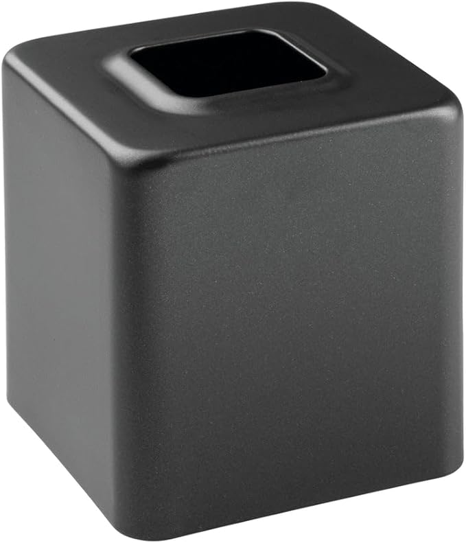 mDesign Metal Square Tissue Box Cover, Modern Facial Paper Holder, Accessories for Bathroom Vanity Countertop, Bedroom Dresser, Night Stand, Desk, Office, End Table, Unity Collection - 2 Pack - Chrome