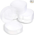 4PCS Portable Travel Cotton Pad Holder, Plastic Cosmetic Cotton Pad Holder Travel Sealed Container for Makeup Remover Cottons Ball Storage Box for Small Items Travels