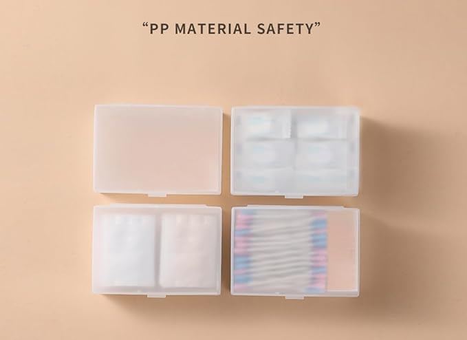 travel transparent cotton pads/swabs large capacity storage box with PP(polypropylene) material, easy to use and take,beautiful design, muti-purpose, moisture-proof and dust-proof (Travel)