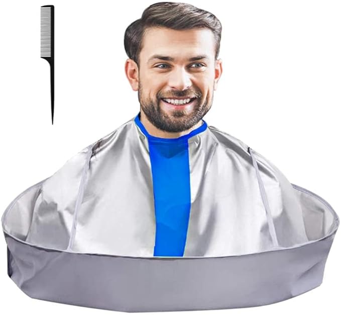 Hair Cutting Haircut Cape, Haircut Cape Apron Waterproof Hair Cloak Umbrella Capes for Adults, Barber Cape with 1PCS Black Comb