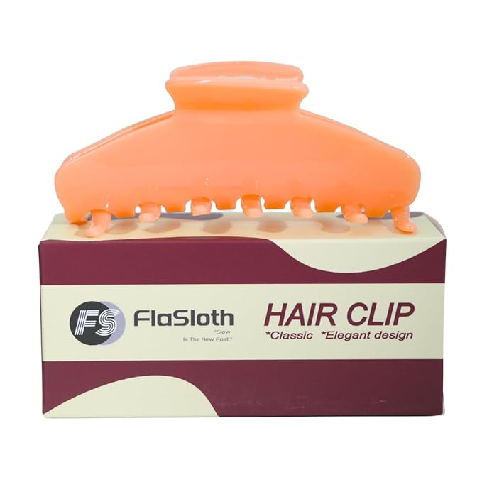 Claw Clip 4 Inch - Premium Acetate Hair Clip for All Hair, Smooth Round Edges No Snag, Gift Ready Luxury Box (Light Orange)