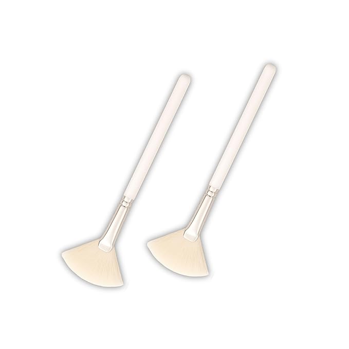 Soft Fluffy Goat Hair Professional Facial Esthetician Brushes (White)
