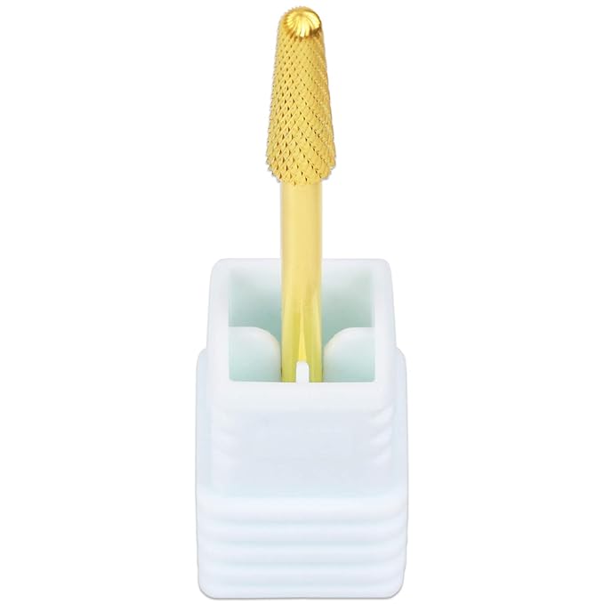 USA PANA Professional 3/32" Shank Size - Cone Shape Carbide Bit - Nail Drill Bit for Manicure Pedicure Tools Dremel Machine - Gold, Silver (Fine, Gold)