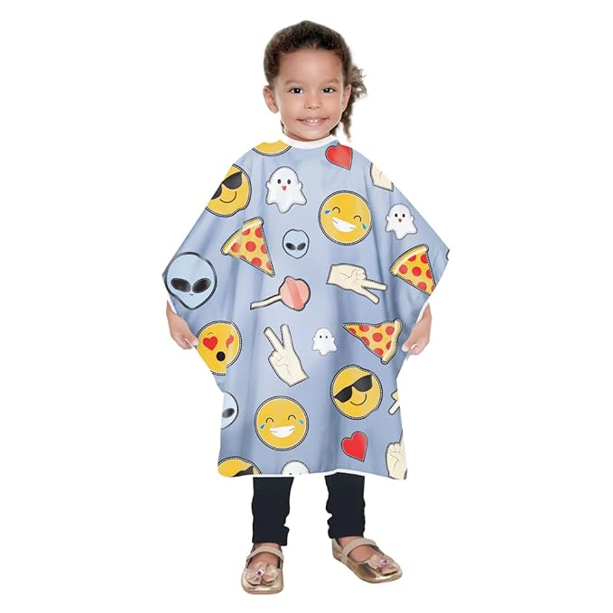 Betty Dain Kids Shampoo Cape, Social Kids Print, Youthful Unisex Design, Perfect Size for Children, Waterproof, Stain Resistant Vinyl, Touch-and-close Fastener, 36 inches wide x 36 inches long