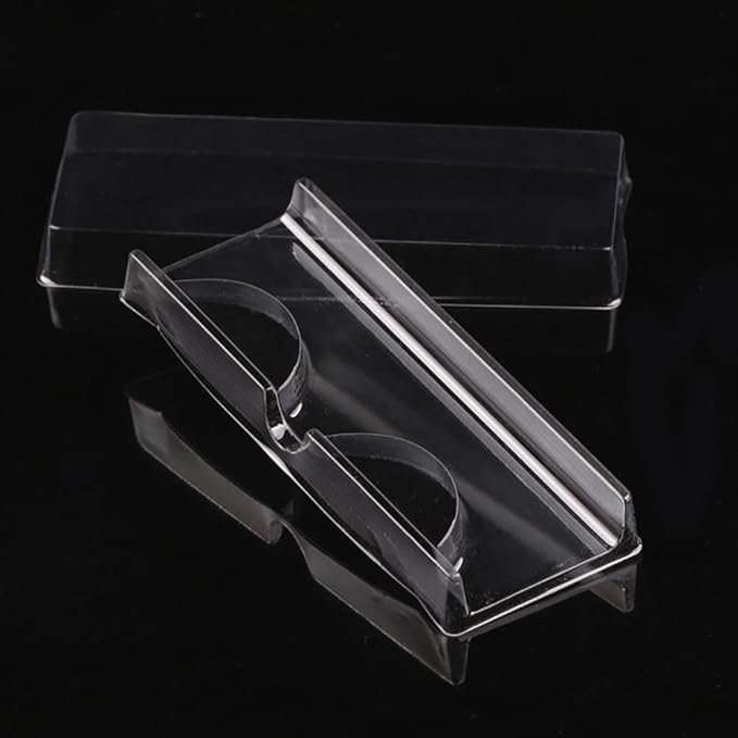 50 Pcs Plastic False Eyelash Storage Box Empty Lash Holder Container Eye Lash Packaging Case Eyelash Display Organizer Clear
