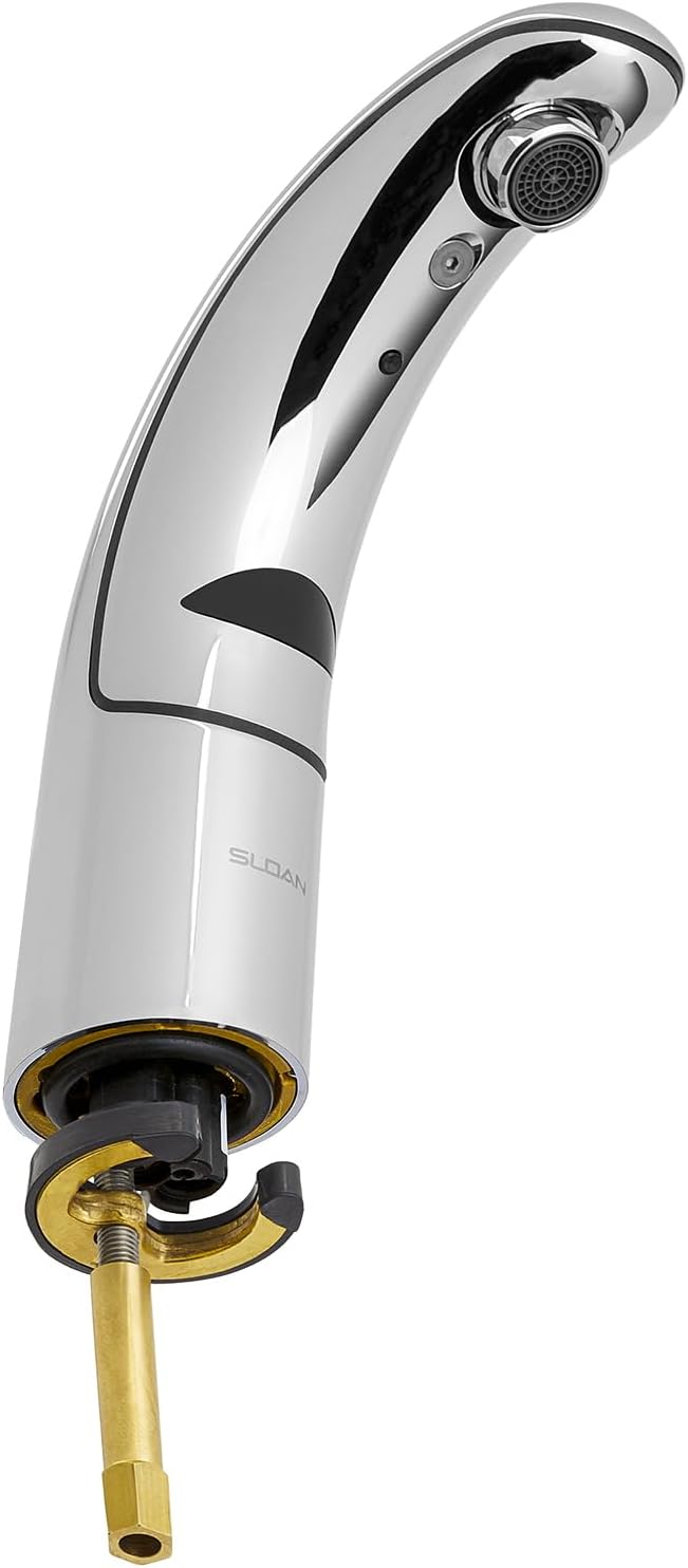 Sloan Optima EAF-150 Sensor Activated Touch-Free Faucet, Commercial Grade with Mounting Hardware - 1.5 GPM Battery-Powered Deck-Mounted Mid Body, Polished Chrome Finish, 3335000