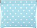 Dots Leather Makeup Pouch Set for Women Small Make Up Bag for Purse Waterproof Initial Makeup Cosmetic Bags Pouches for Purse Aesthetic Travel Toiletry Bag,Blue White