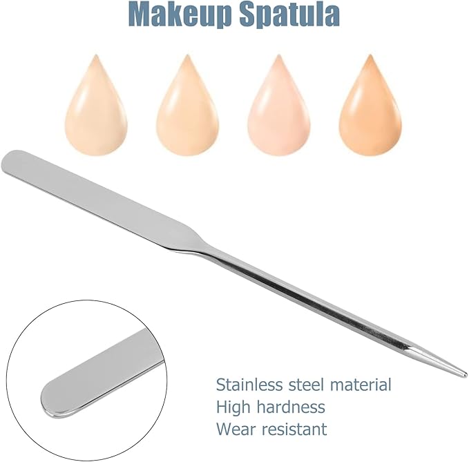 Stainless Steel Makeup Spatula, Liquid Spatula Cosmetic Spatulas Beauty Face Cream Applicator, Makeup Mixing Palette Makeup Plate Makeup Spatula, Foundation Spatula Mask Spatulas