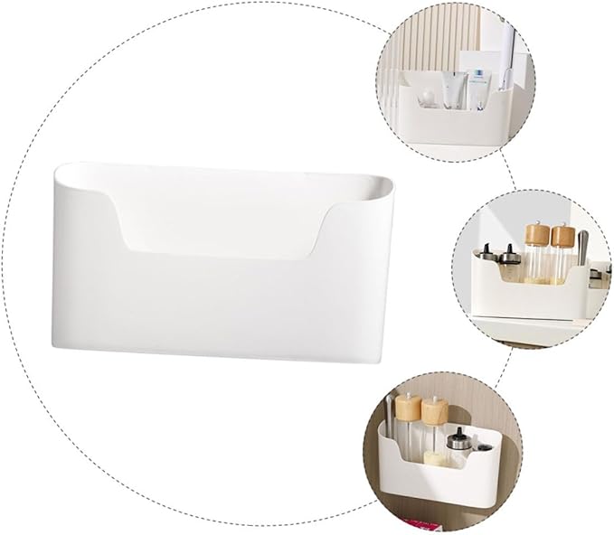 PRETYZOOM Multi-Function Hanging Storage Box for Kitchen and Bathroom Adhesive Wall-Mounted Organizer Refrigerator Side Shelf Space-Saving Container for Sundries and Cosmetics
