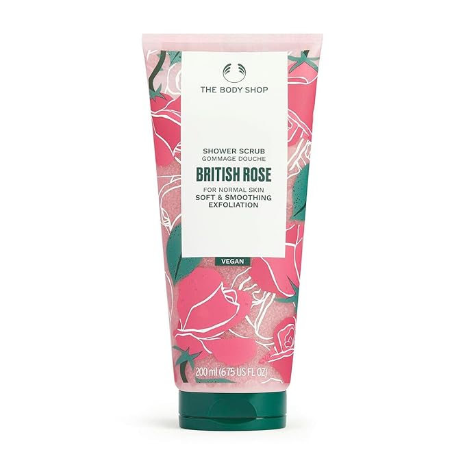 The Body Shop British Rose Shower Scrub - Soft & Smooth Exfoliation For Normal Skin - Vegan - 6.75 Fl Oz