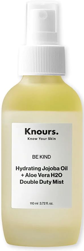 Knours Korean Hydrating Jojoba Oil + Aloe Vera H2O | Knours Be Kind Face Mist Spray | Vegan Squalane | Dry, Sensitive Skin | for Redness |110ml/3.72fl oz