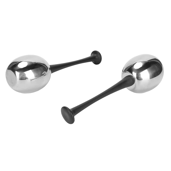 2-Piece Stainless Steel Facial Ice Ball Set - Soothes Skin, Reduces Puffiness & Eliminates Fine Lines, a Skincare Essential, Portable Design, 20ml Cooling Solution, Perfect (Black Handle)