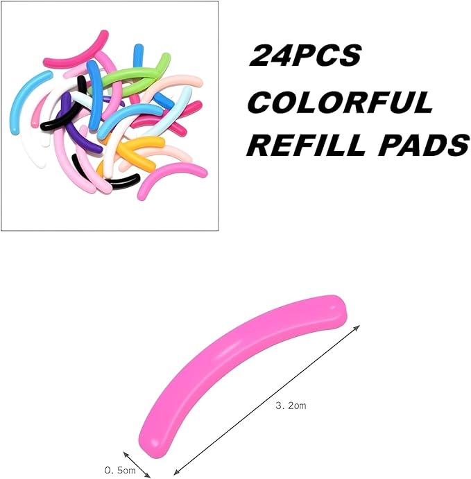 Compatible with Revlon Eyelash Curler Refills,24 Pack Colorful Lash Curlers Refill Compatible with Revlon Eyelash Curler,6 Colors.