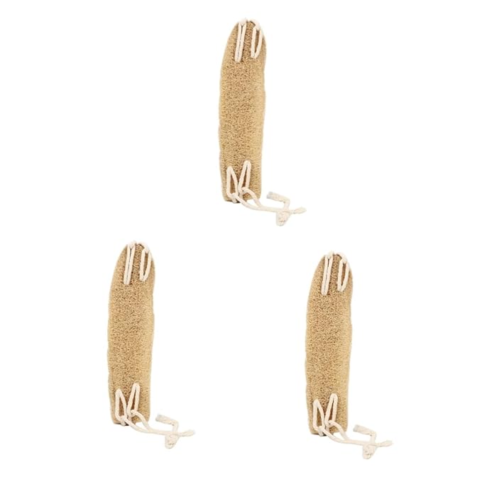 minkissy 3pcs Exfoliating Loofah Back Scrubber Strap for Shower Natural Cotton Material Soft and Comfortable Back Washer for Deep Cleaning Bathing Accessory for Body Care