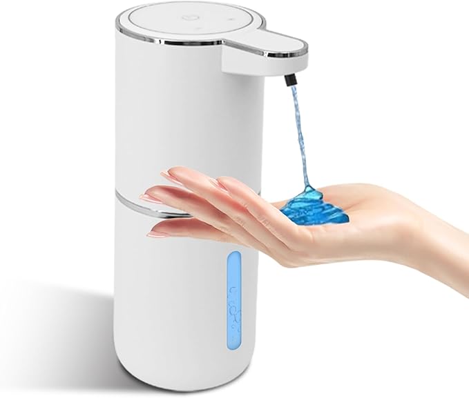 Liquid Soap Dispenser, Automatic Soap Dispenser, 13.5oz/400ml Automatic Soap Dispenser Touchless, USB Rechargeable 4 Level Adjustable Electric Hand Soap Dispenser, for Bathroom, Kitchen,Hotel(White)