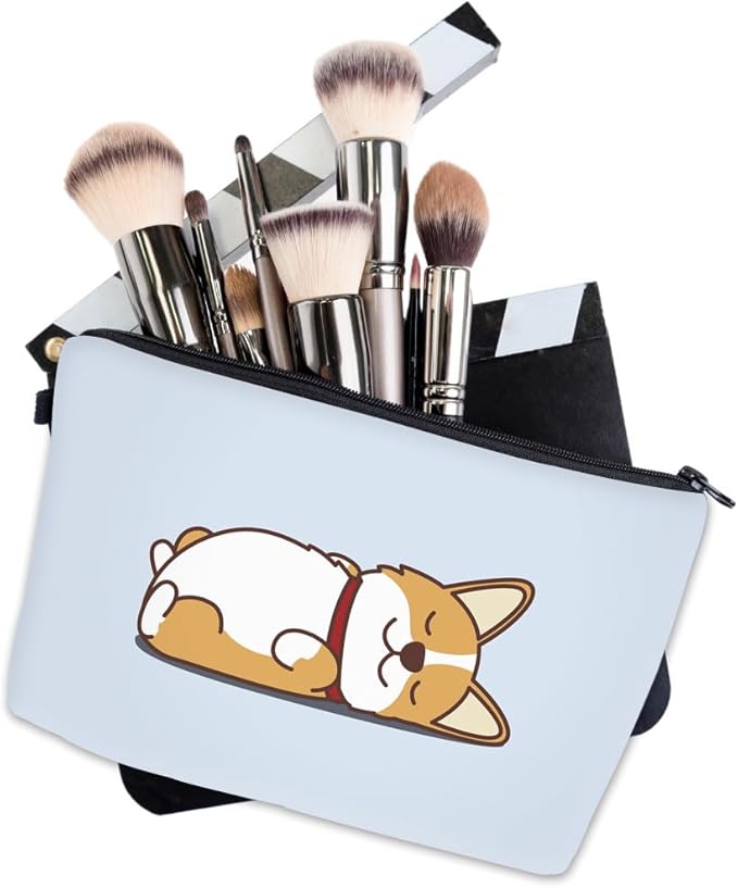 Deanfun Small Makeup Case - Cute and Waterproof Cosmetic Bag for Women(Corgi D5-55061)