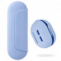 2 IN 1 Silicone Makeup Brush Holder with Beauty Make Up Sponge Holder Case：Soft Portable Cosmetic Face Brushes Holder with Upgrade Anti-Fall Out Magnetic Closure - Blue